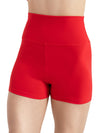 High Waisted Shorts, stylish and comfortable with a flattering fit for activewear - red