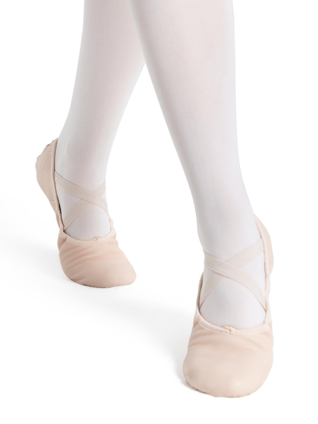 Leather Juliet Ballet Shoe – Soft leather ballet shoes with a full sole - pink