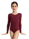 Long Sleeve Leotard – Girls' classic long-sleeve leotard - maroon