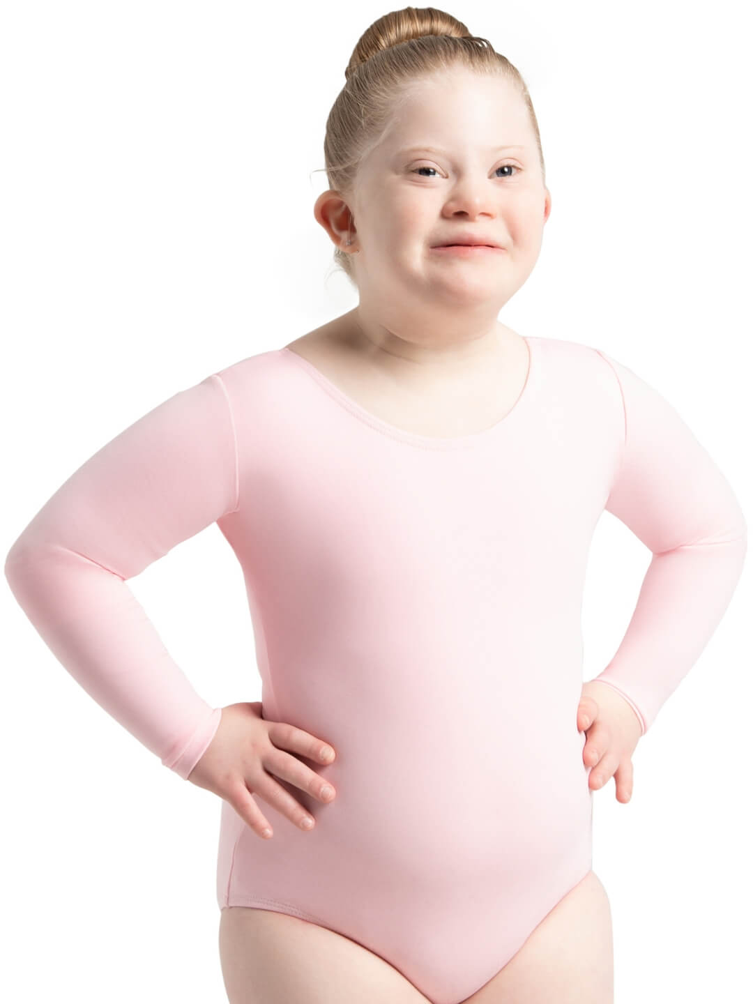 Long Sleeve Leotard – Girls' classic long-sleeve leotard - pink
