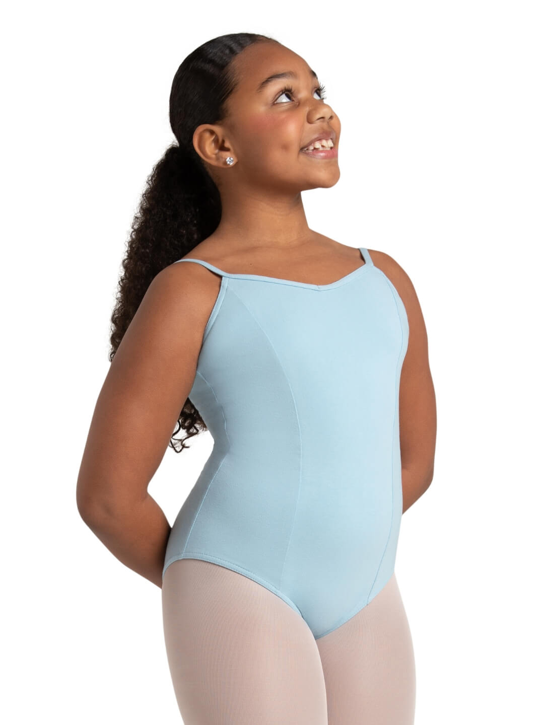 Princess Camisole Leotard for Girls - Soft, stretchy dancewear - light blue