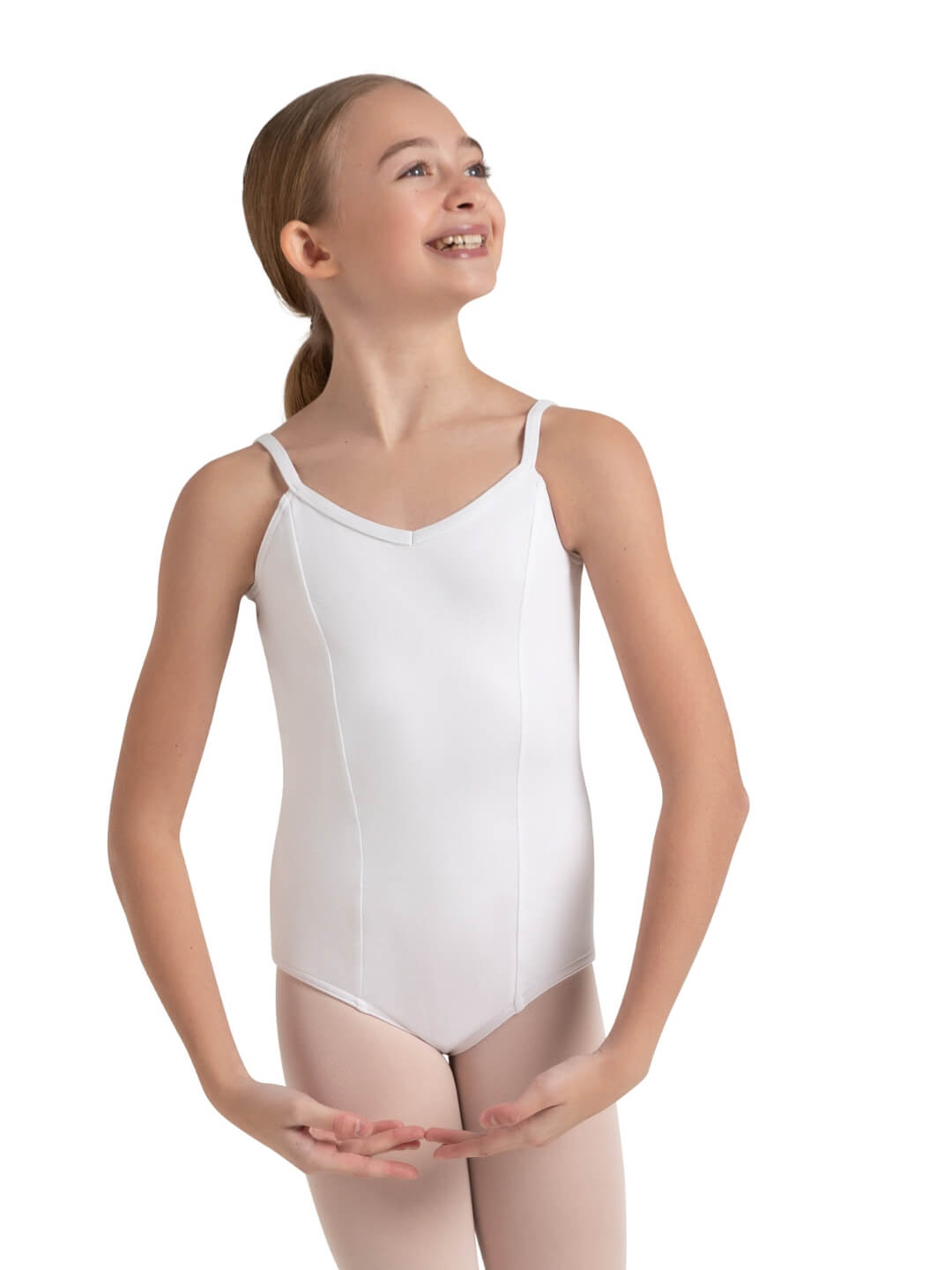 Princess Camisole Leotard for Girls - Soft, stretchy dancewear - white