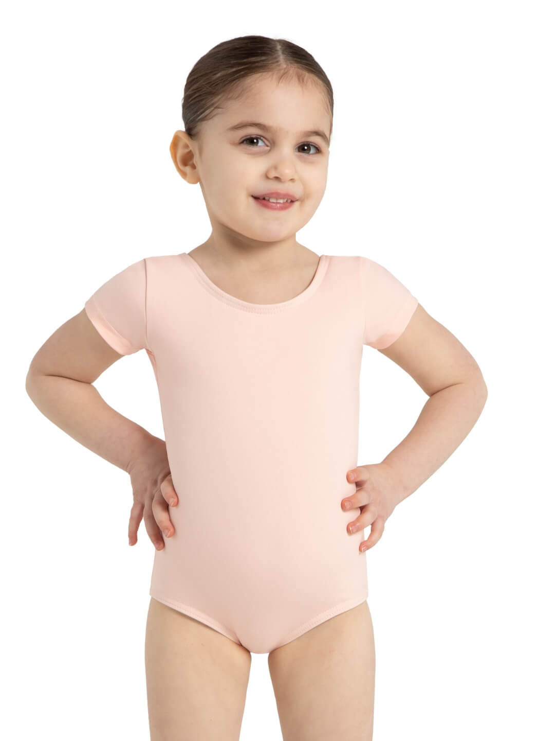 Short Sleeve Leotard for Girls - light pink