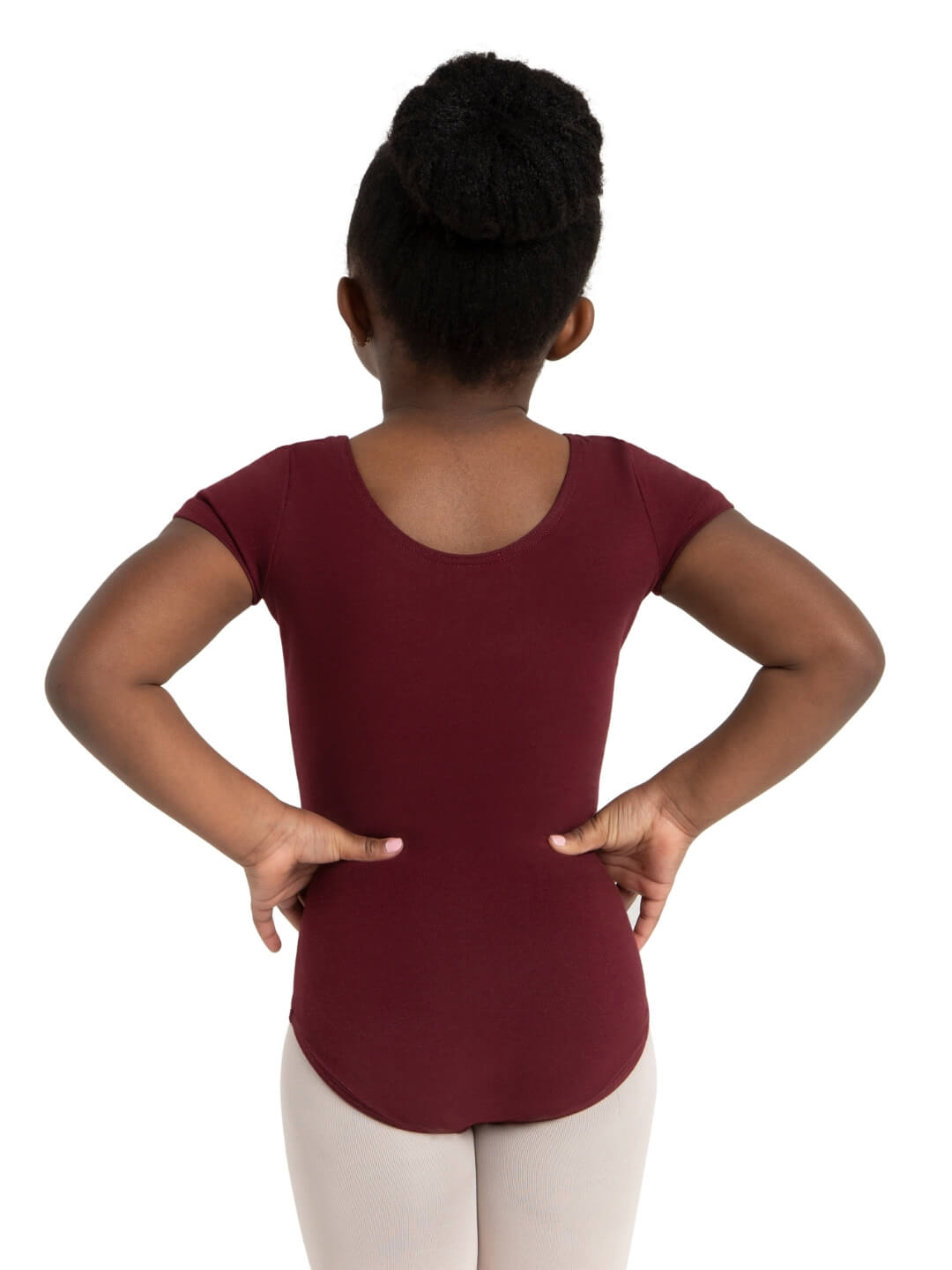 Short Sleeve Leotard for Girls - maroon