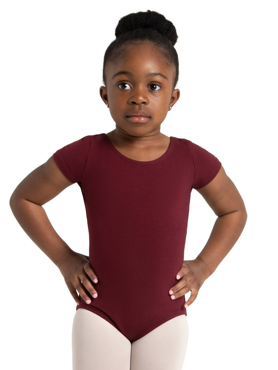 Short Sleeve Leotard for Girls - maroon