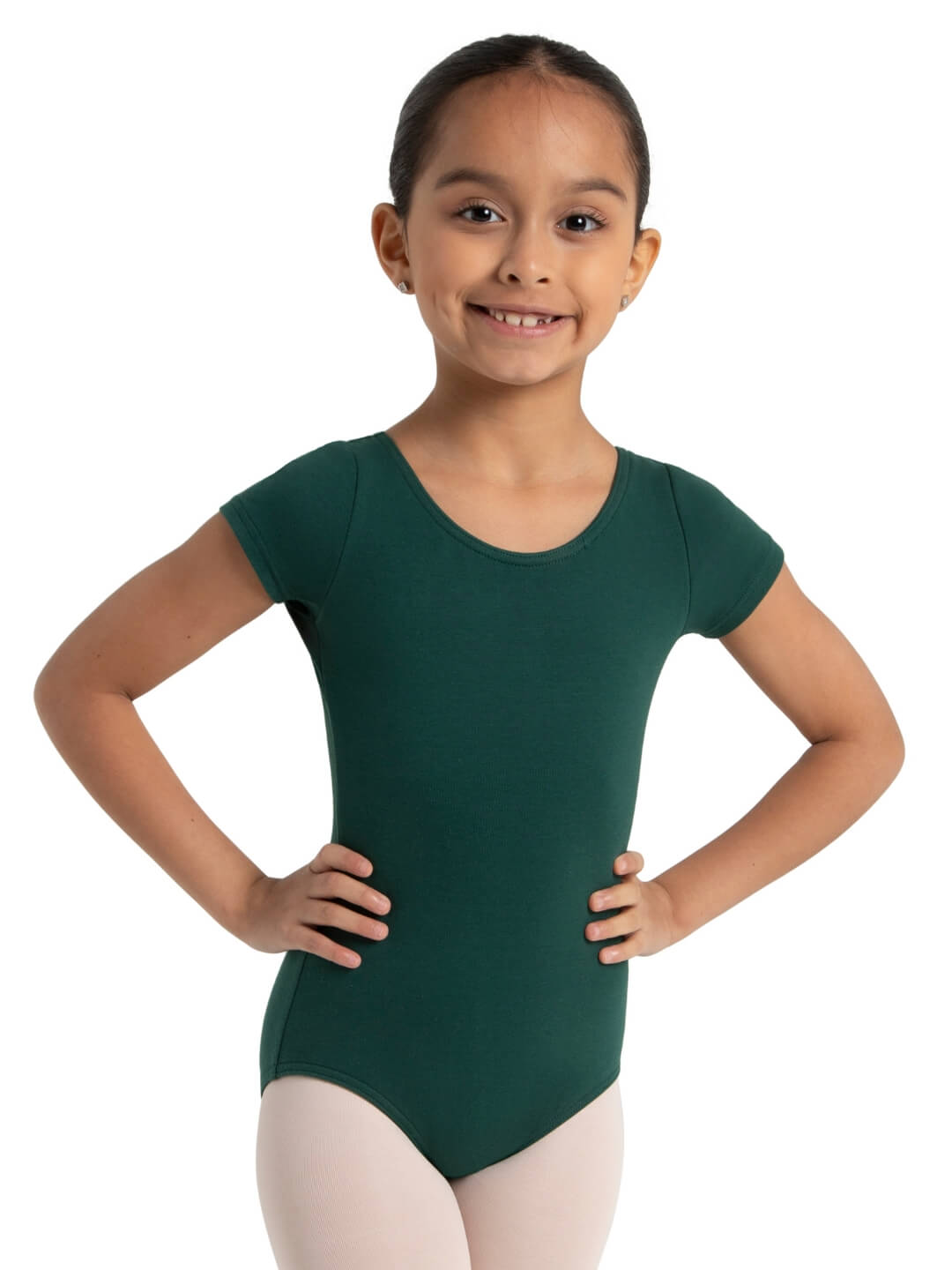 Short Sleeve Leotard for Girls - green