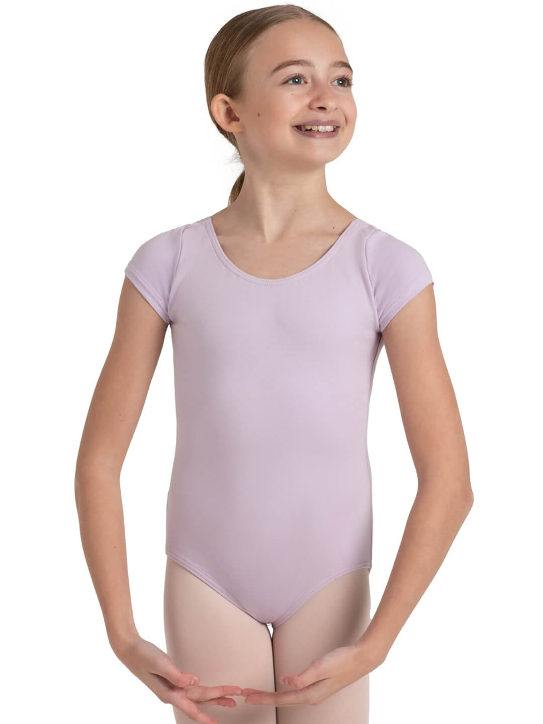 Short Sleeve Leotard for Girls - lavender 
