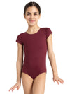 Short Sleeve Leotard for Girls - maroon