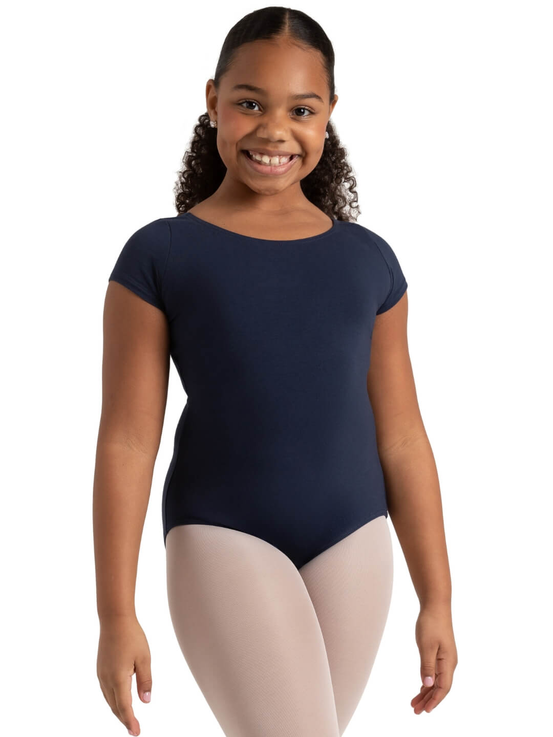 Short Sleeve Leotard for Girls - black
