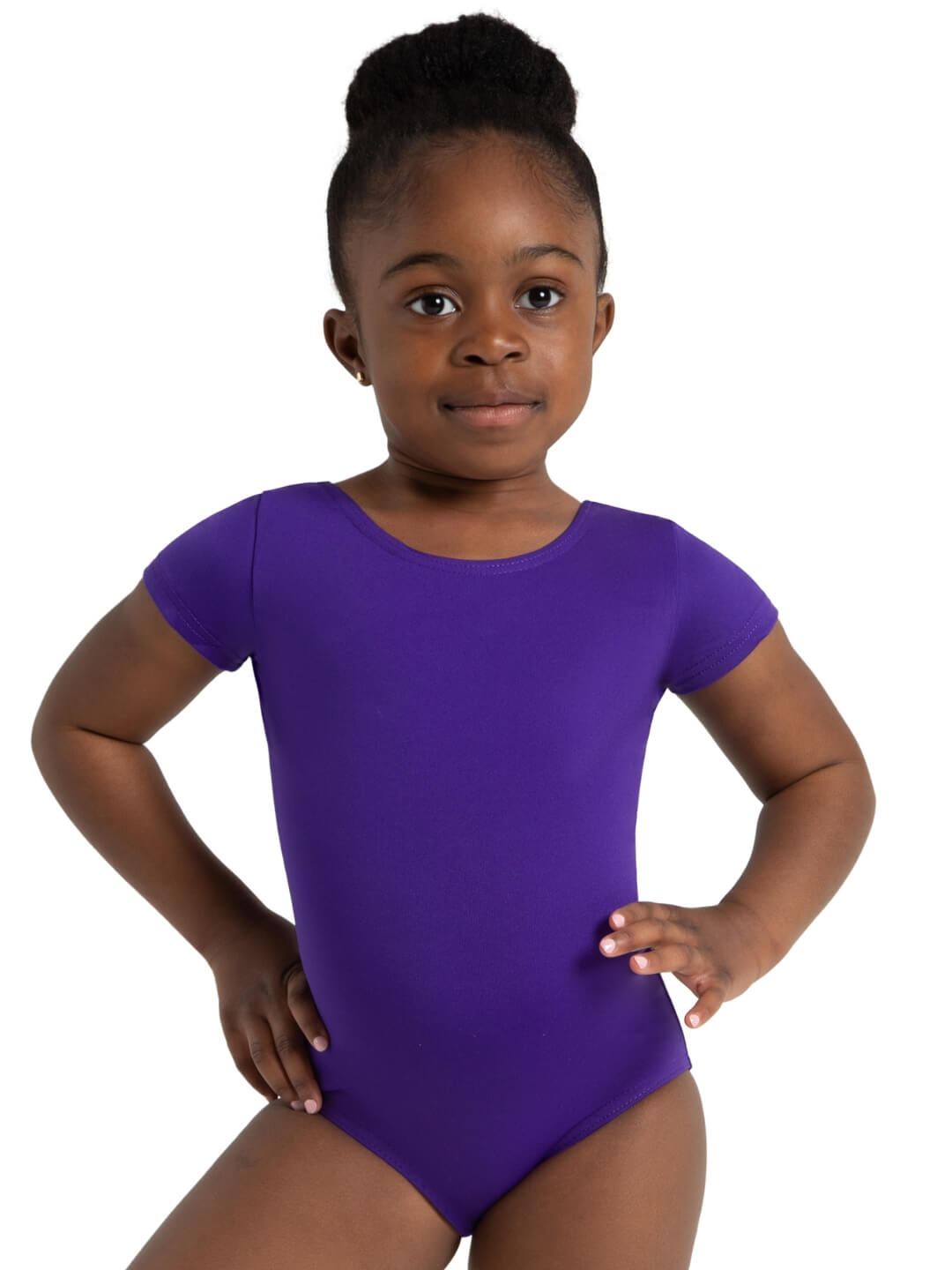 Short Sleeve Leotard for Girls - purple