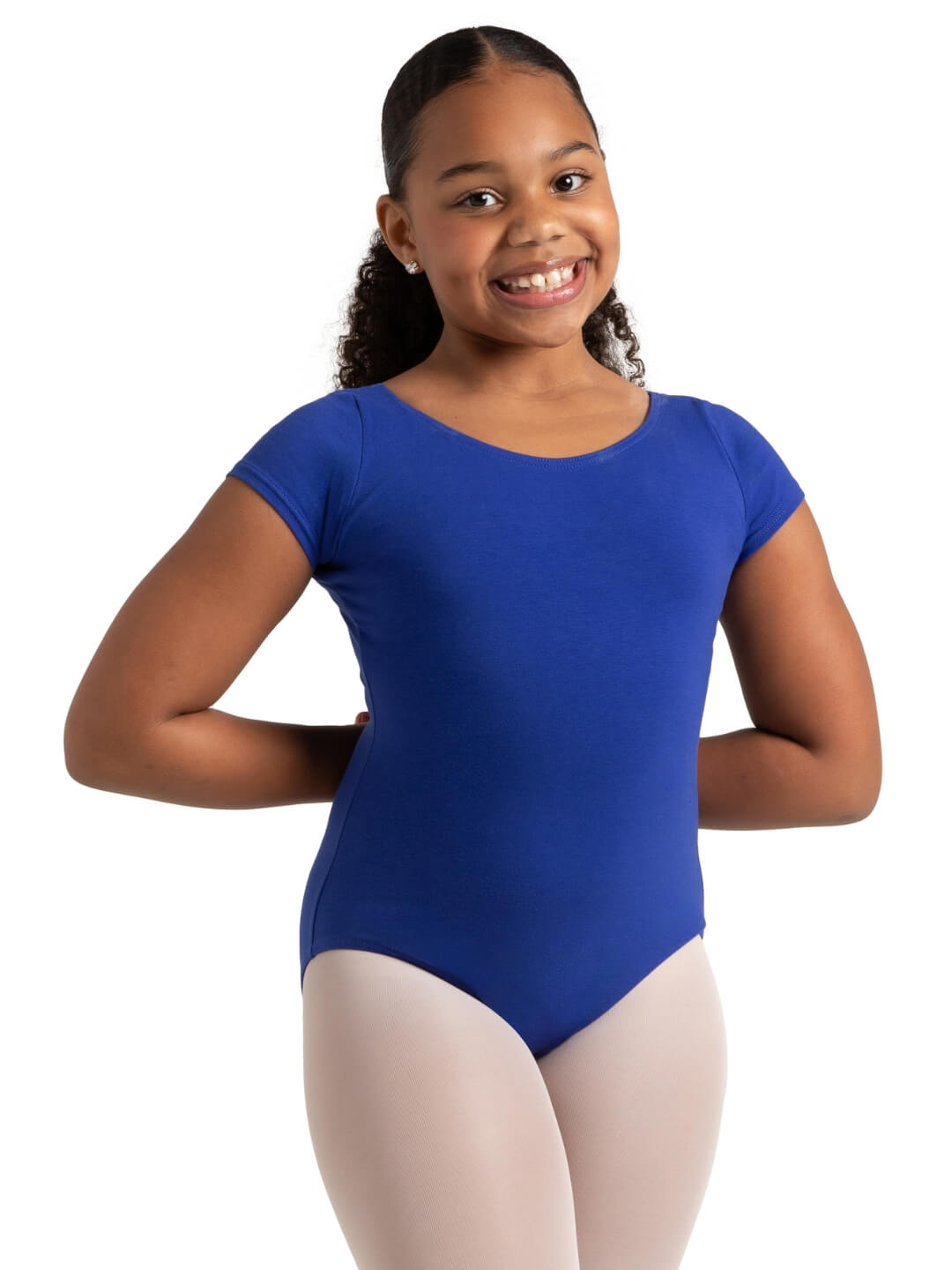 Short Sleeve Leotard for Girls - blue