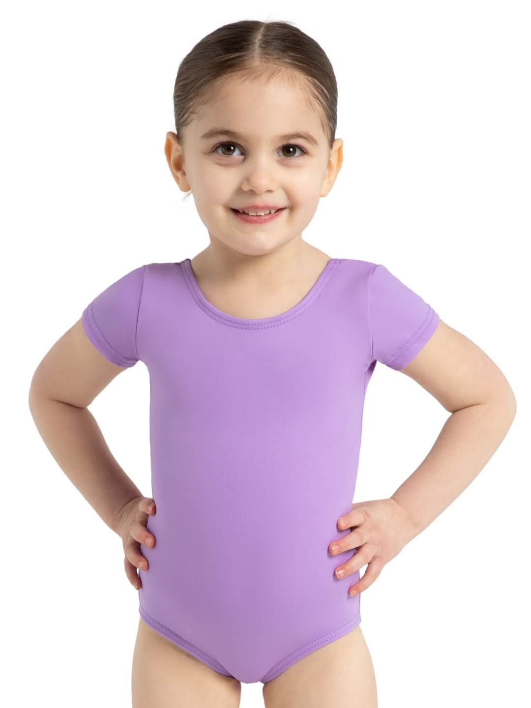 Short Sleeve Leotard for Girls - purple