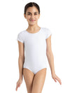 Short Sleeve Leotard for Girls - white