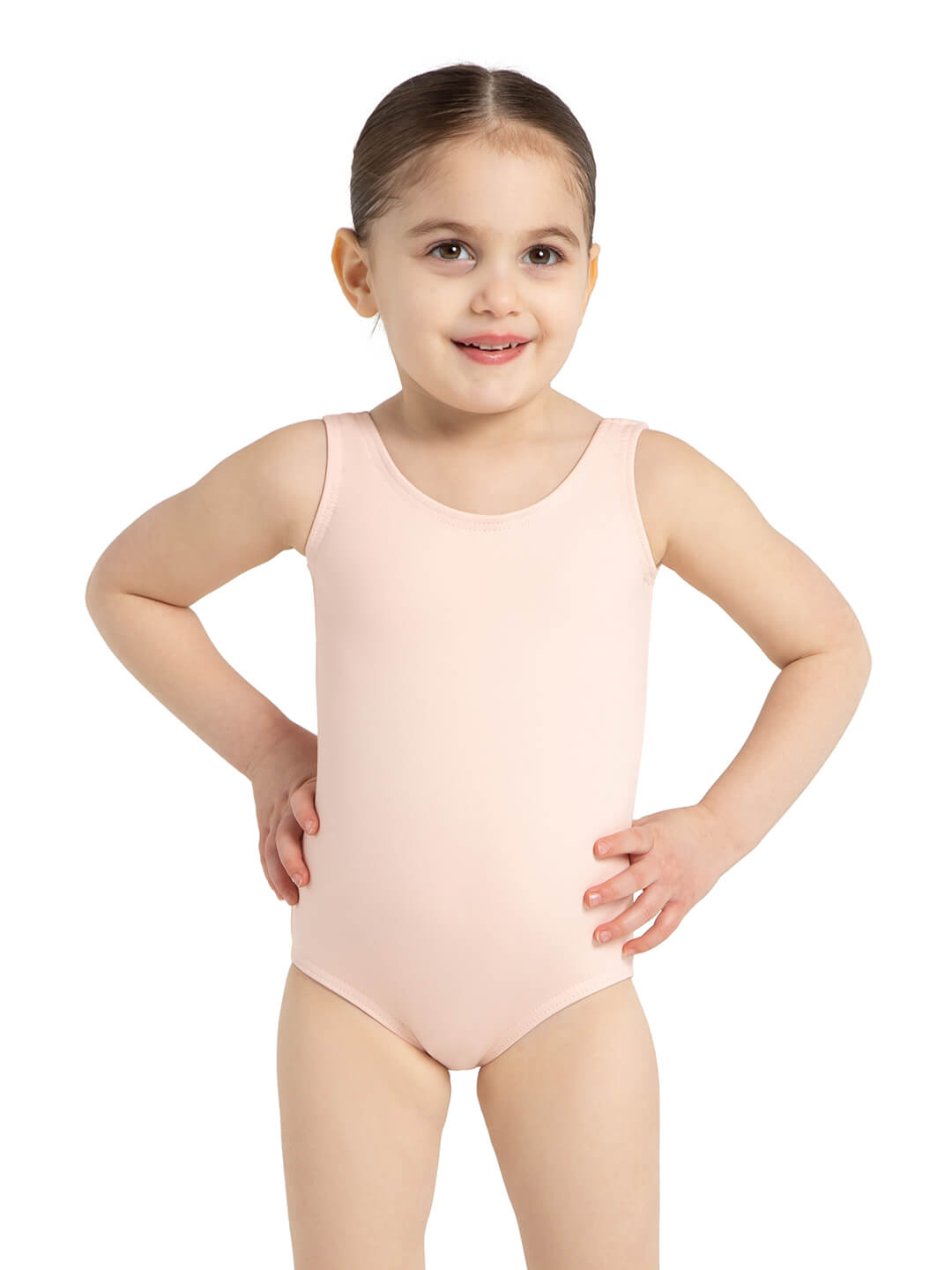 Tank Leotard for girls, a classic and comfortable sleeveless leotard designed for flexibility and ease - pink