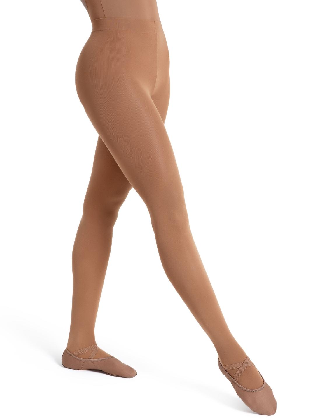 Ultra Soft Self Knit Waistband Transition® Tight, a comfortable and durable dance tight with a soft self-knit waistband - tan