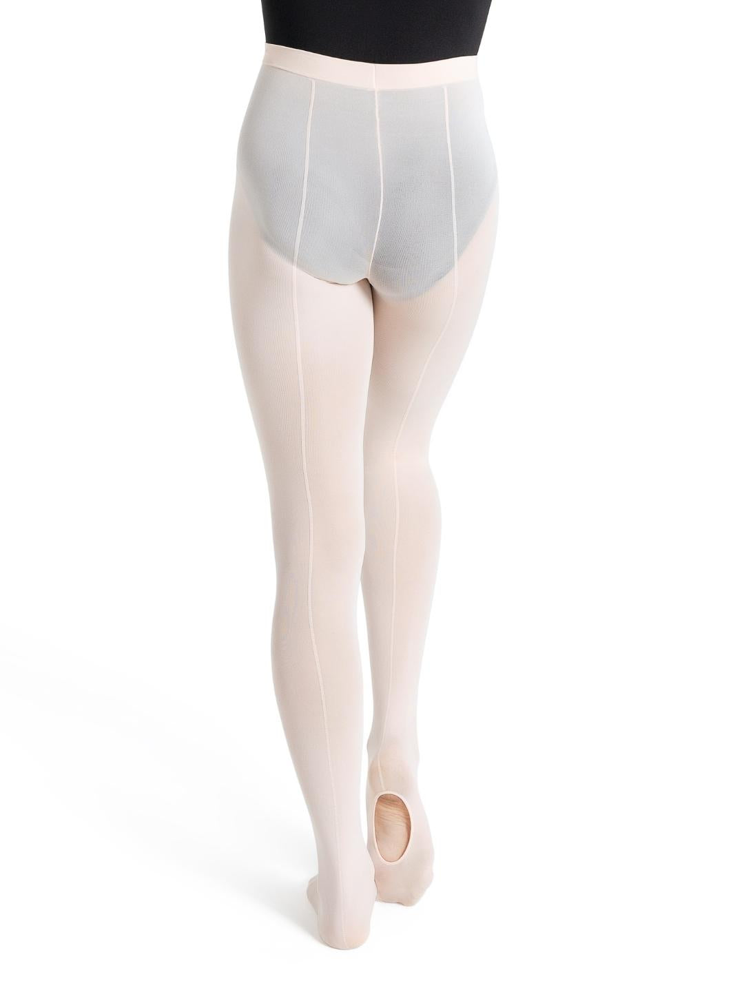 Ultra Soft™ Transition Tight® with Back Seam, a soft and durable dance tight featuring a classic back seam - pink