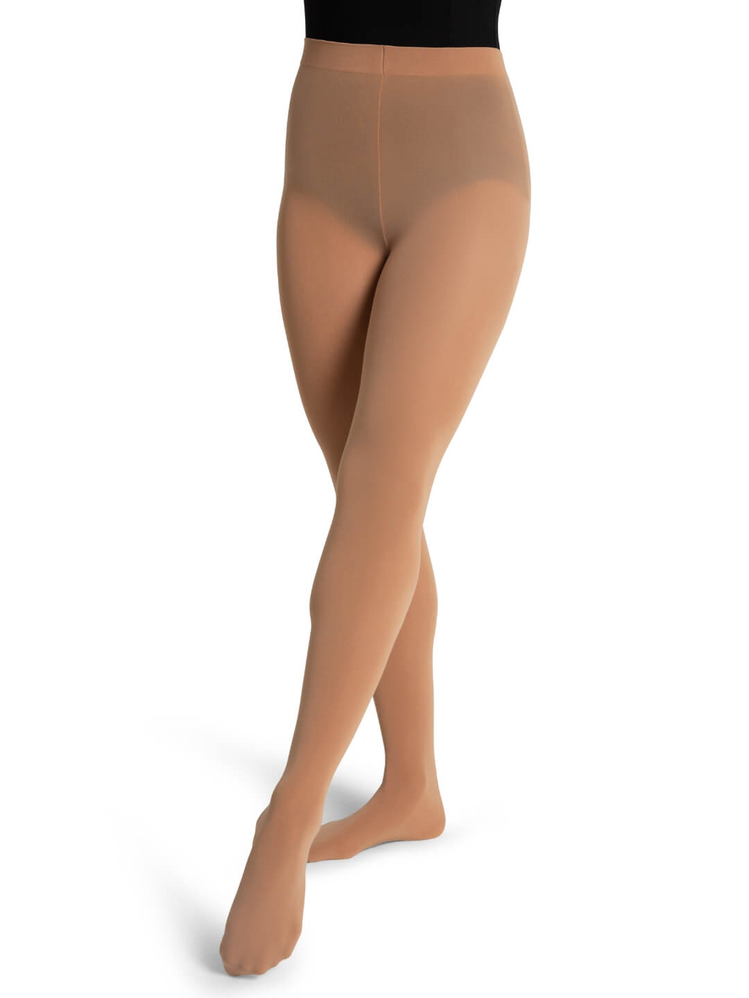 Ultra Soft™ Transition Tight® with Back Seam, a soft and durable dance tight featuring a classic back seam - tan