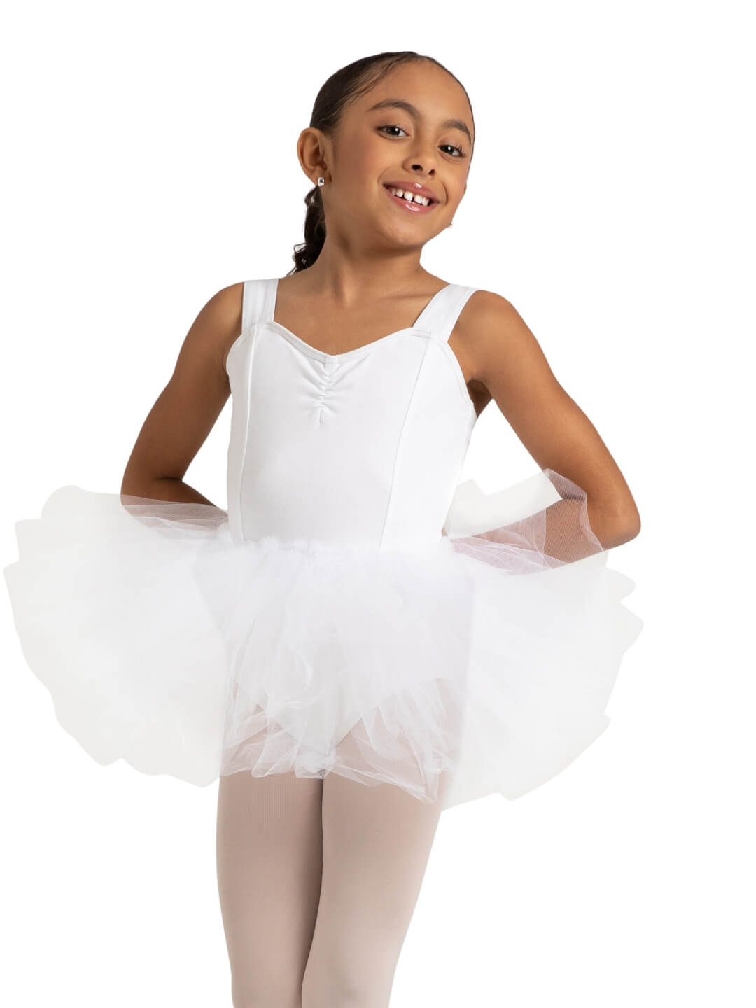 3-layer tutu for girls, featuring a fluffy design for a voluminous look - white