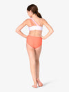 Peach Color Block Peek-a-Boo Leotard