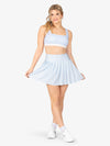 Blue Pleated High Waist 7" Skort for Women