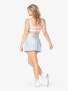 Blue Pleated High Waist 7" Skort for Women