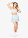 Blue Pleated High Waist 7" Skort for Women