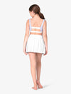 White Pleated High Waist 7" Skort for Women