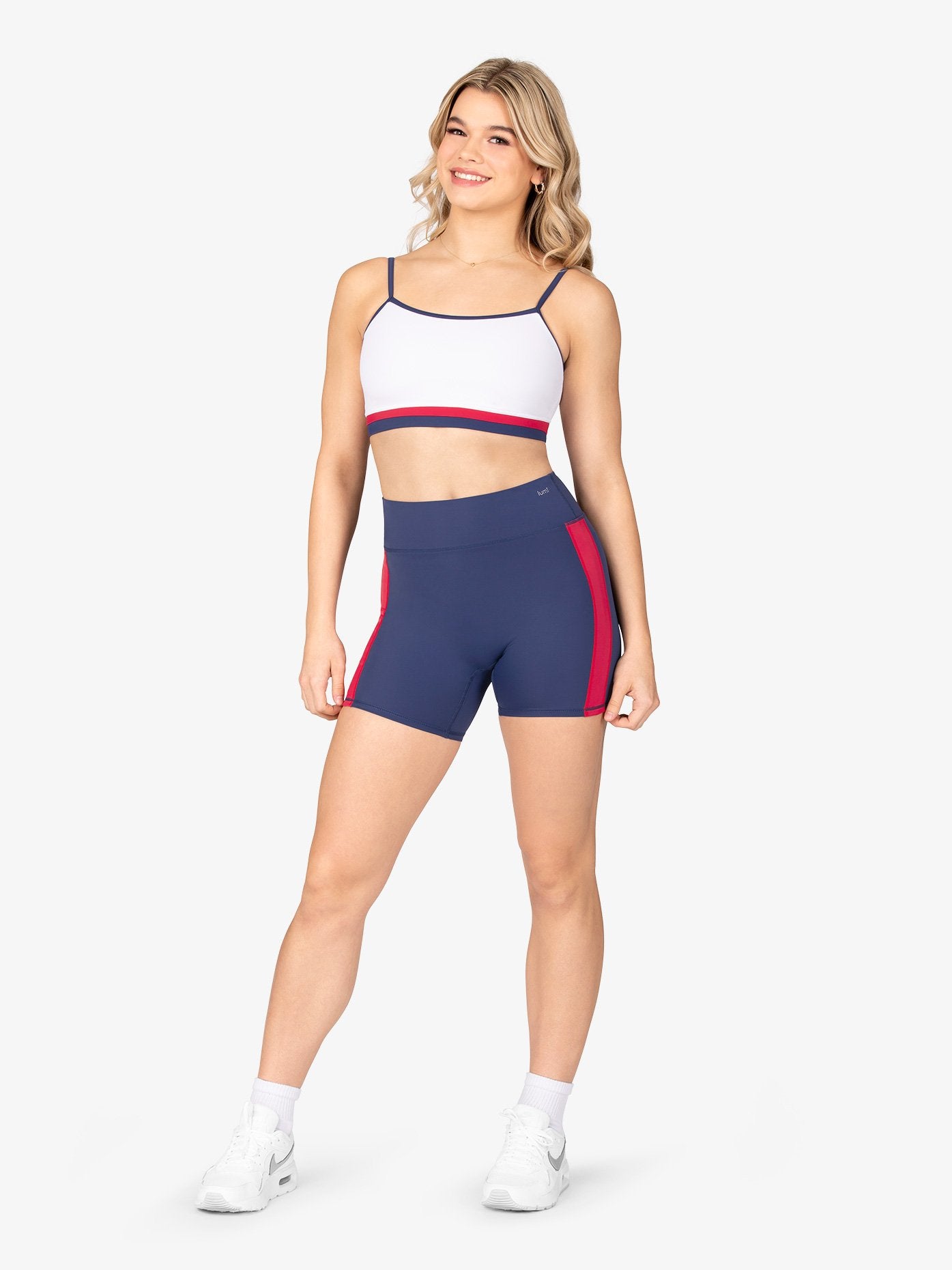 Stylish Color Block Camisole Crop Top in Red, White, and Blue