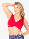 Stylish Red Bra Top with Crossover Design