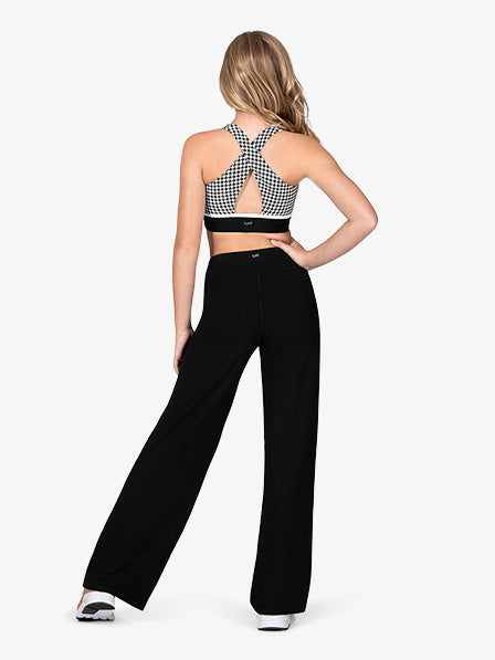 Black and White Pinch Front Triangle Crop Top