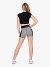 Black and White Color Block Side Pocket Biker Shorts