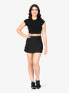 High Waist Black Ruffle Skort