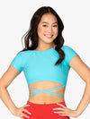 Turquoise Short Sleeve Tie Top