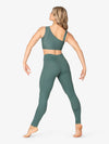 Green Asymmetrical Mesh Inset Top for Women