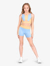 Light blue color block 5” biker shorts