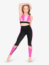 Full-length color block berry pink leggings
