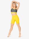 Yellow High Waist Essential 7" Bike Shorts for Women