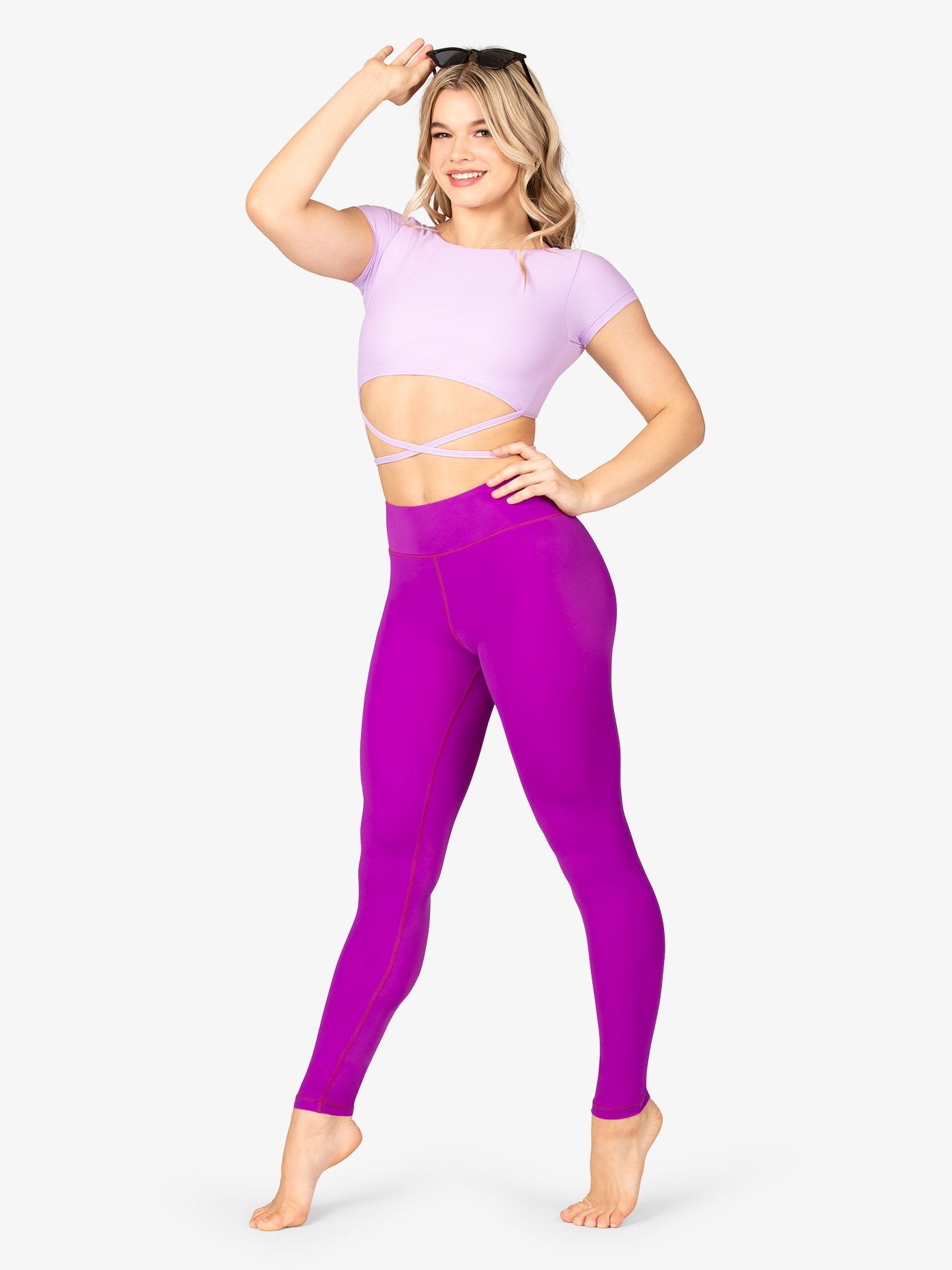 Magenta High Waist Full Length Leggings for Women