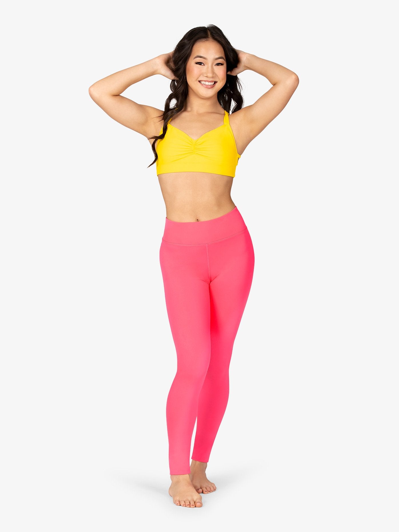 Salmon High Waist Full Length Leggings for Women