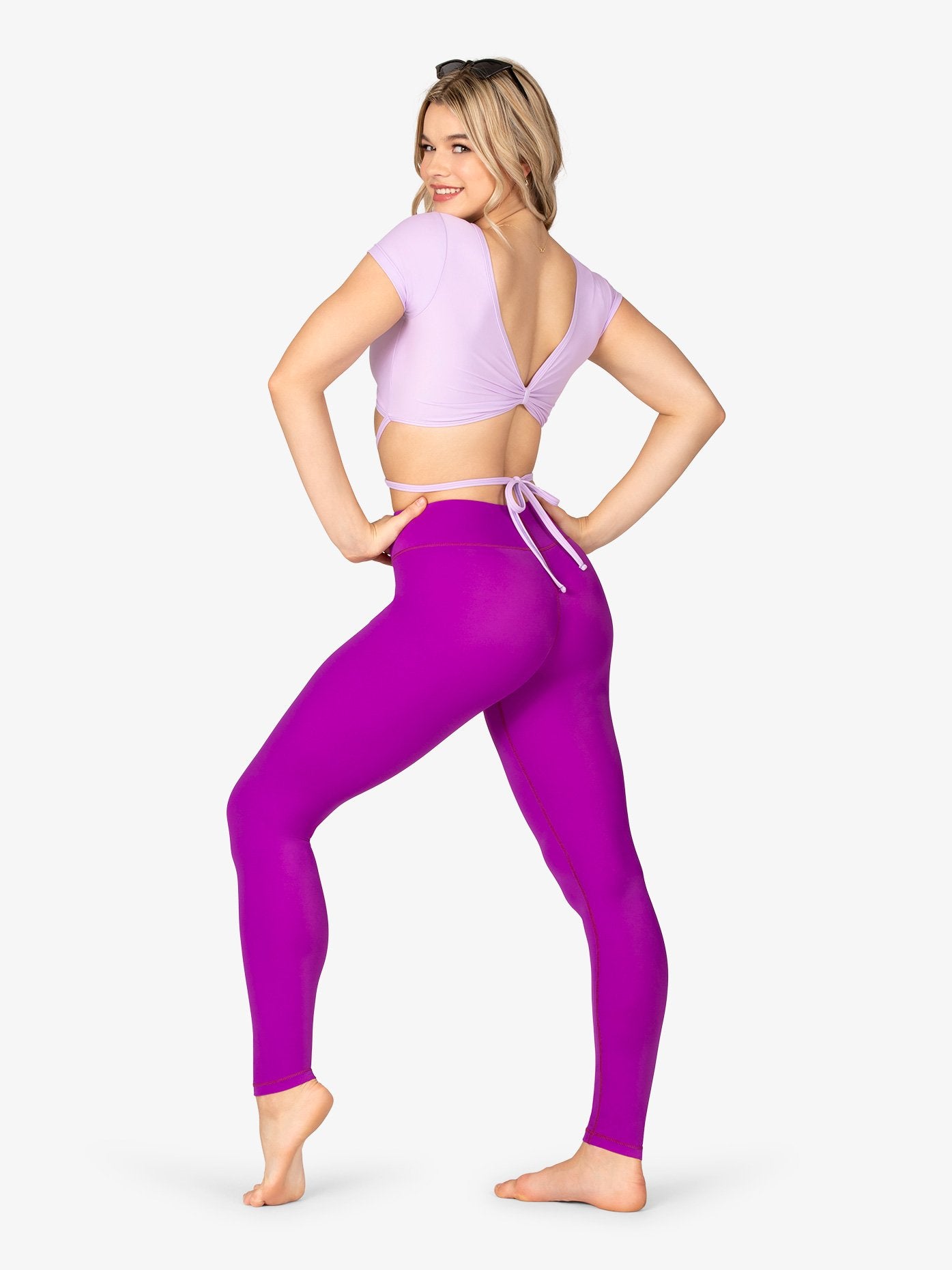 Magenta High Waist Full Length Leggings for Women