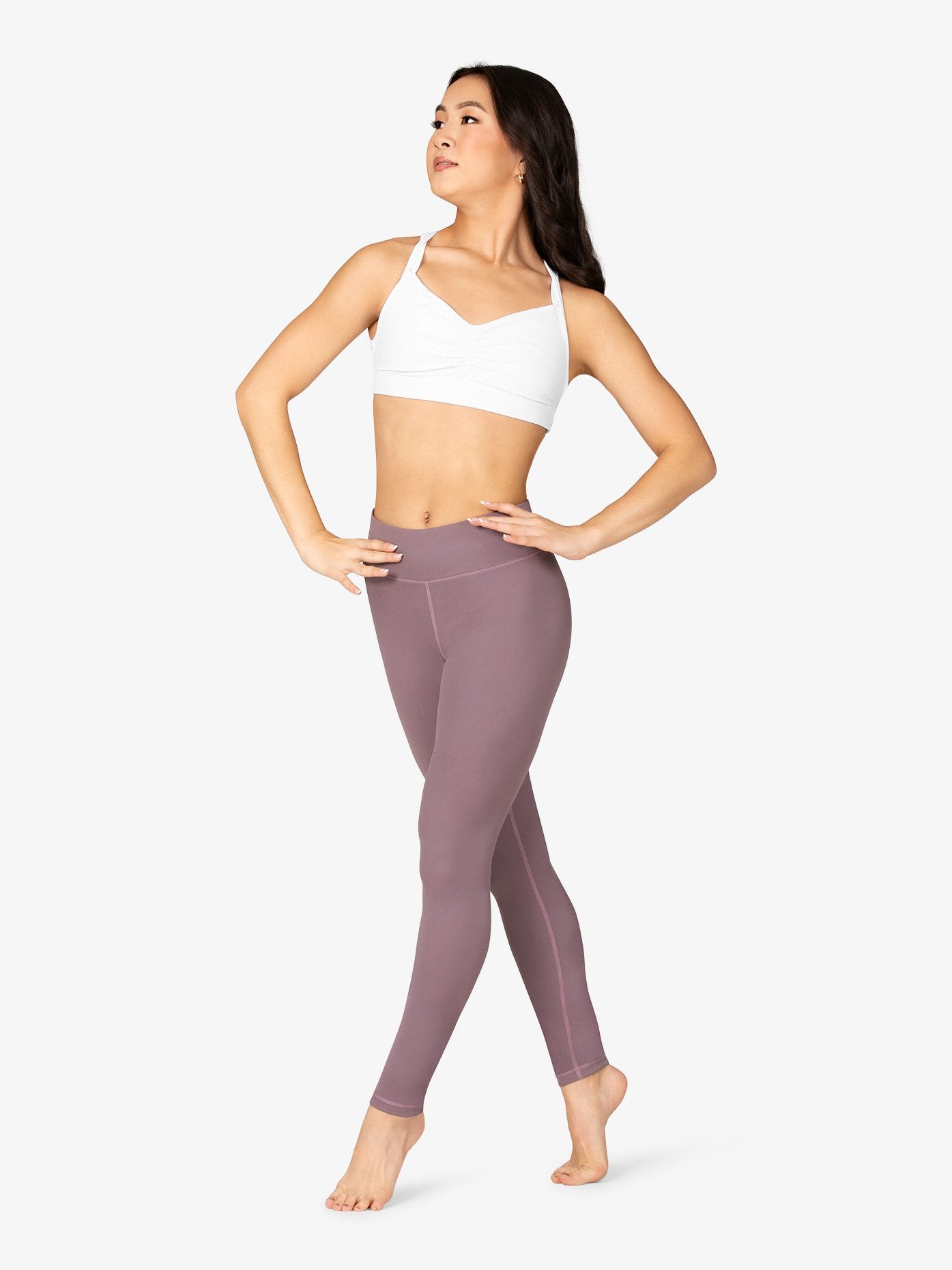 Purple High Waist Full Length Leggings for Women