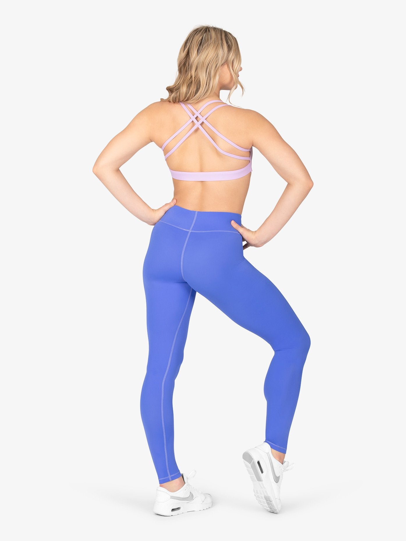 Blue High Waist Full Length Leggings for Women