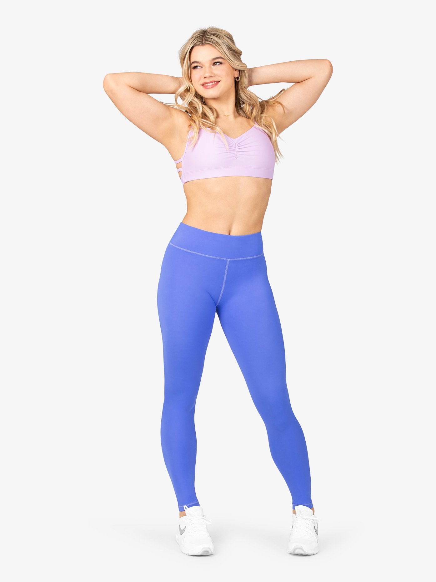 Blue High Waist Full Length Leggings for Women