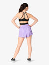 Purple high waist biker shorts for women