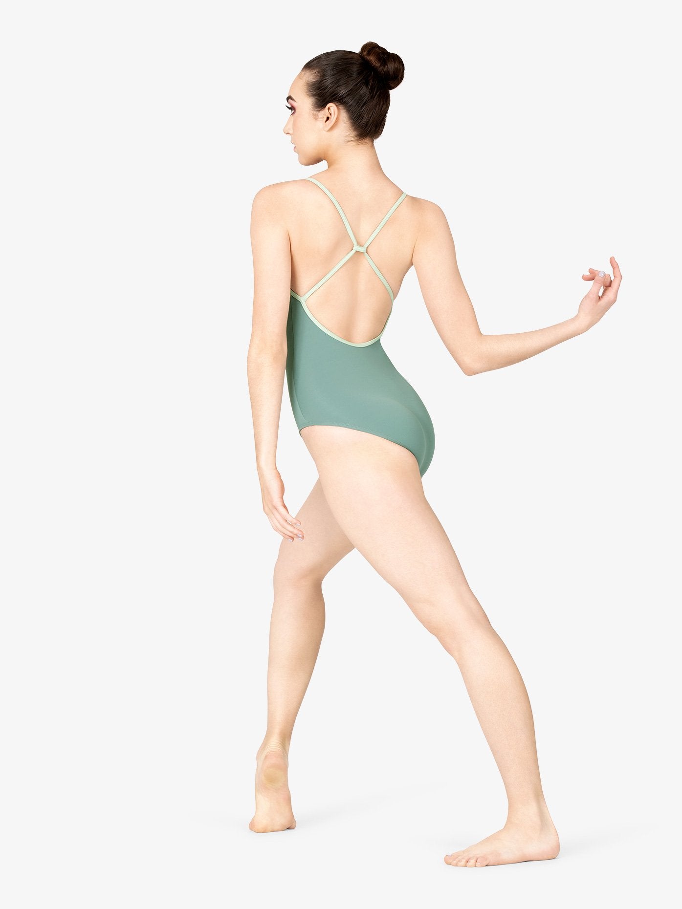 M2 Womens Strappy Back Green Leotard