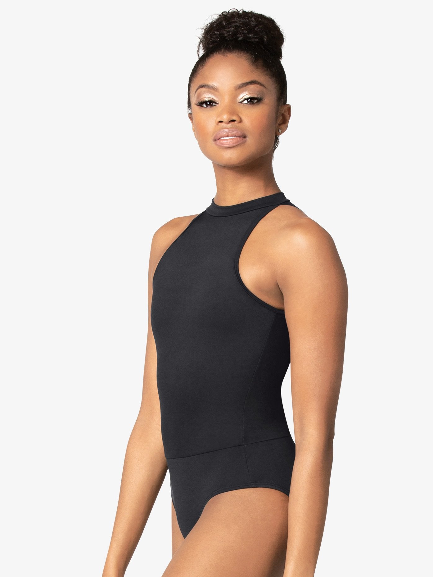 M2 Womens High Neck Black Leotard