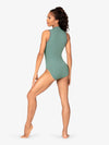 M2 Womens High Neck Front Zip Green Leotard