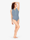 M2 Womens Tank Blue Leotard with Front Zip