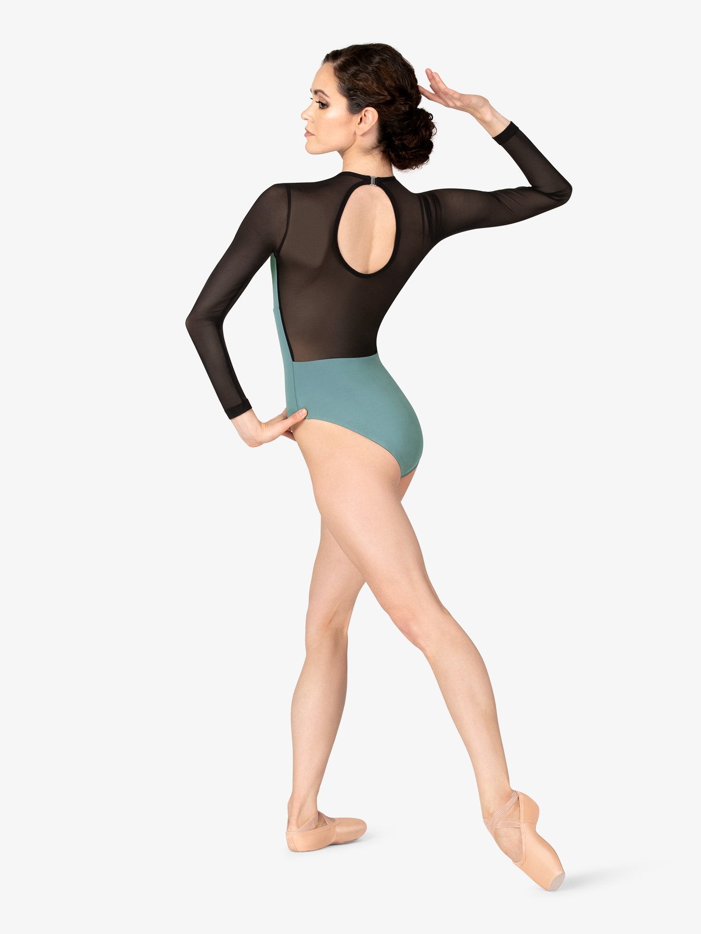 M2 Womens Long Sleeve Green Leotard