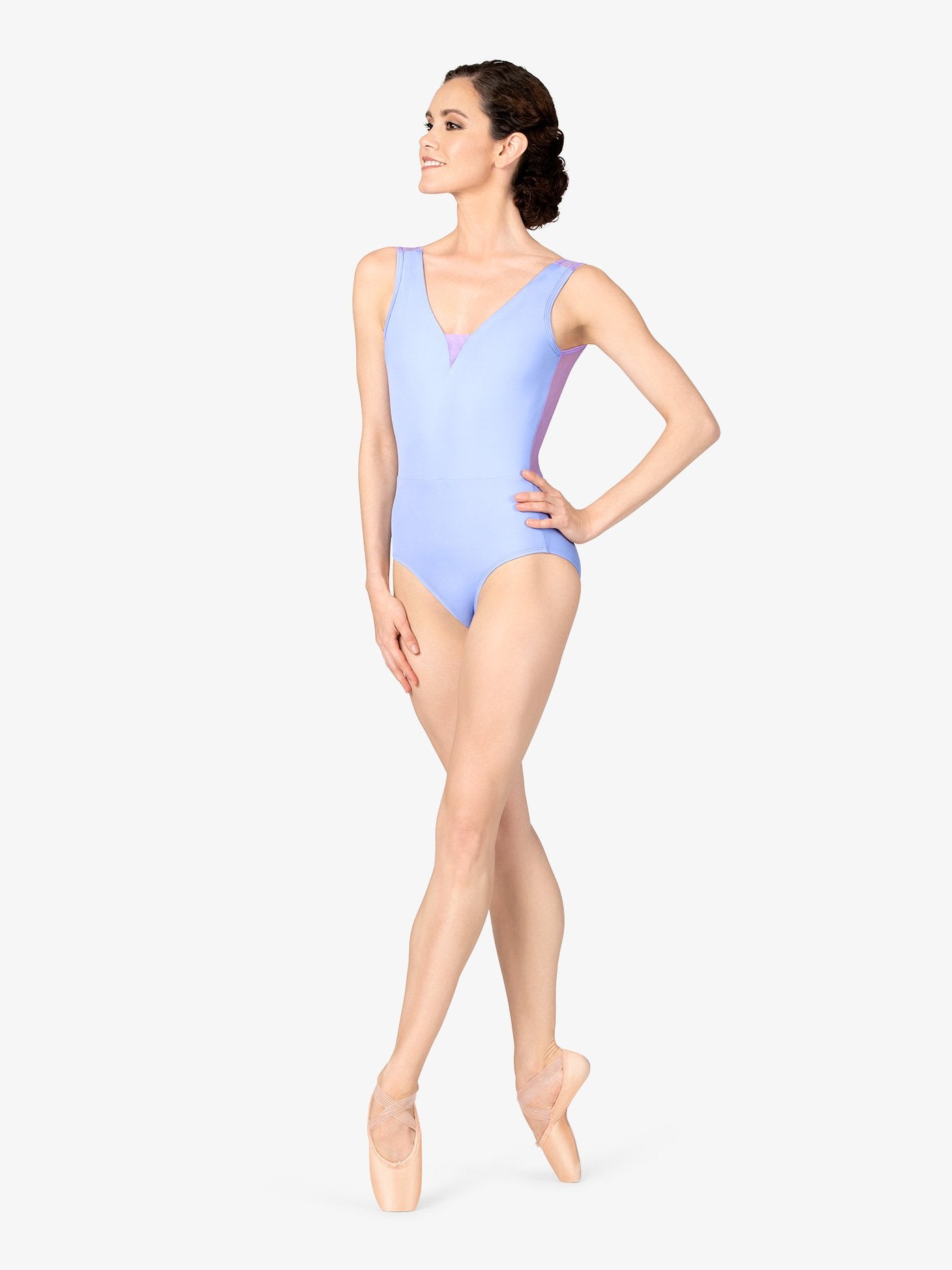 M2 Womens Cross Back Periwinkle Tank Leotard